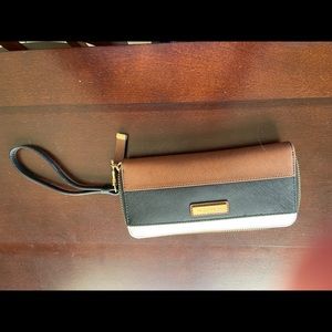Color block Saffiano leather Calvin Klein wallet